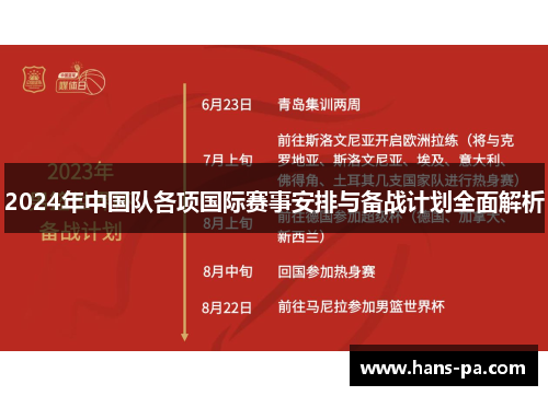 2024年中国队各项国际赛事安排与备战计划全面解析 2024年中国队各项国际赛事安排与备战计划全面解析